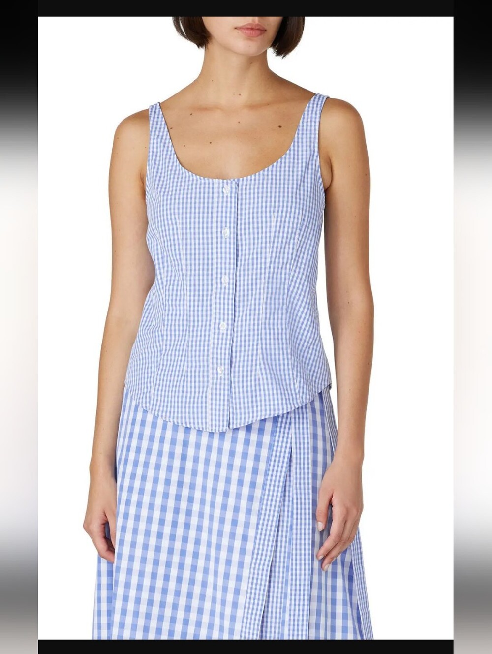 Thakoon Gingham Scoop Neck Top